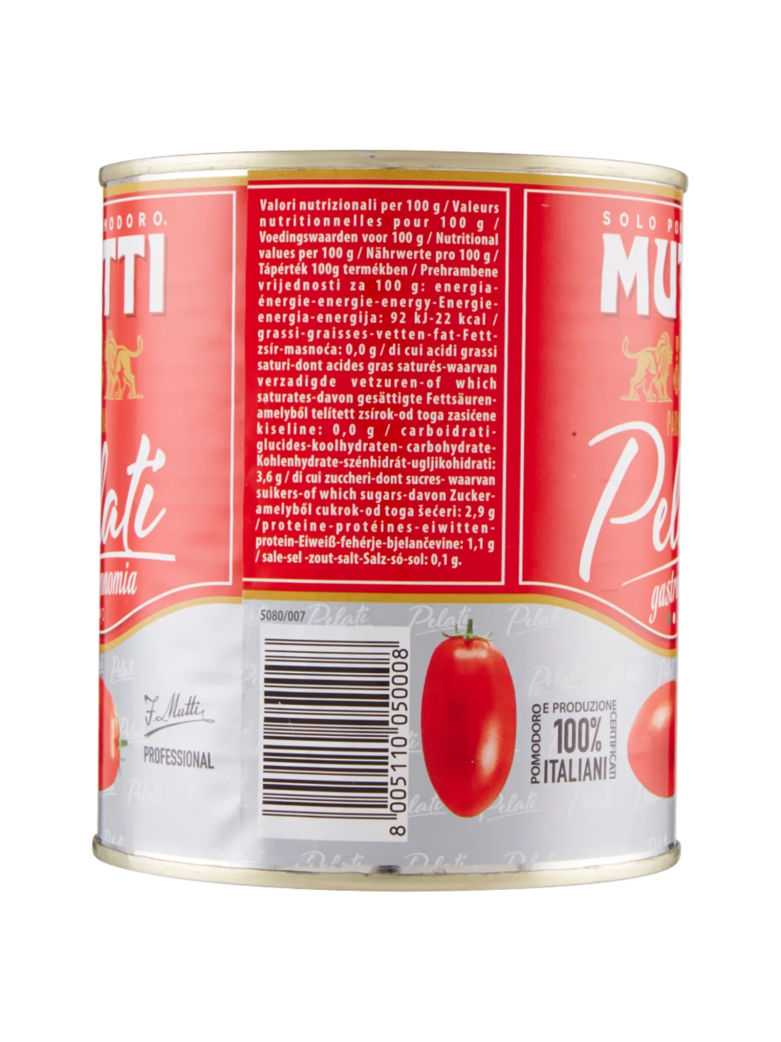 Tomates pelées 4/4 - Mutti (12x800g)